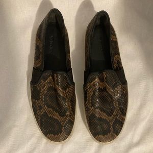 Vince Blair Brown Snakeskin Leather Sneakers W7.5